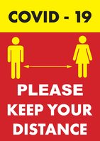 Keep your distance A3 vinyl window signs (Pack of 10)