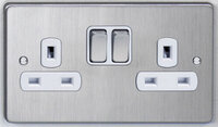 Deta Flat Plate 2 Gang Socket