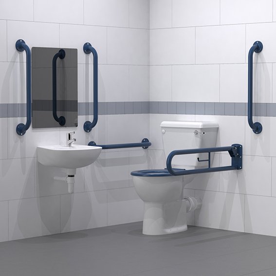 Tucker French Dark Blue DOC M Close Coupled Pack 2 Tap Hole Basin DM200K/DB