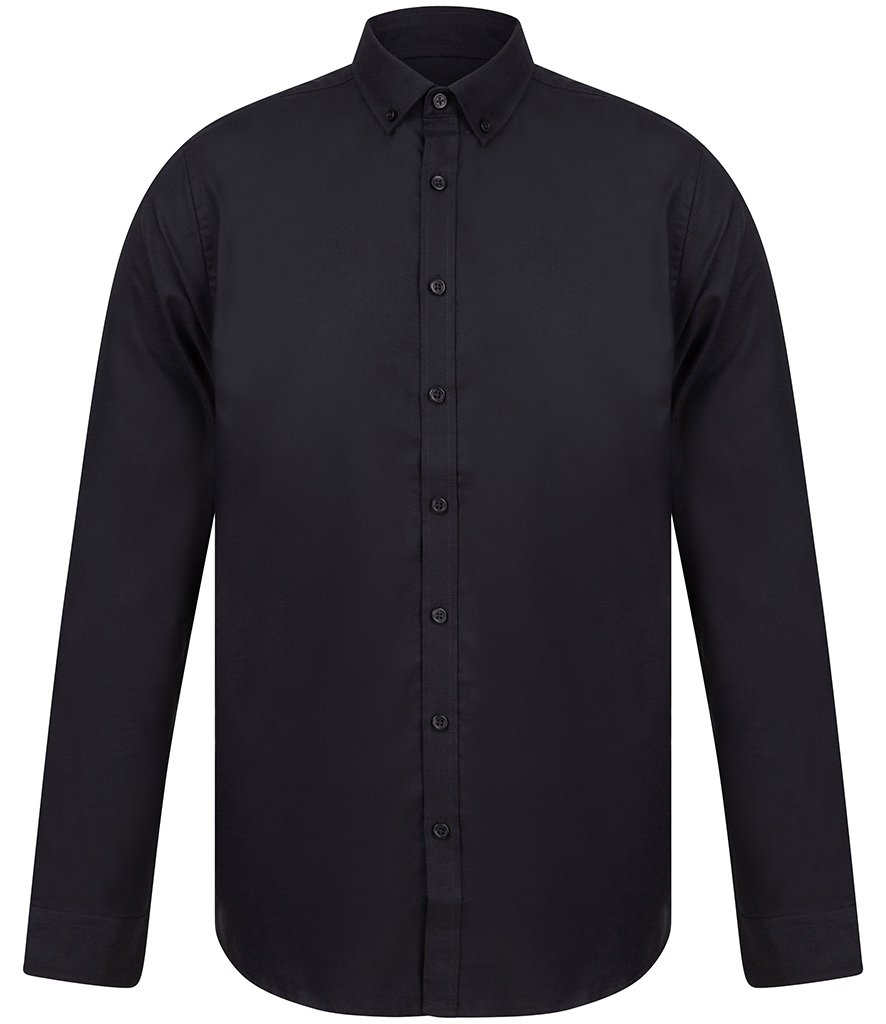 HENBURY MODERN LONG SLEEVE SLIM FIT OXFORD SHIRT