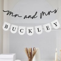 Monochrome ''Mr & Mrs' Customisable Card  Banner x2 2m