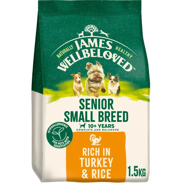 James Wellbeloved Dog Senior Small Breed Rich in Turkey & Rice 1.5kg