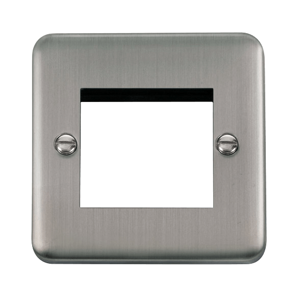 Click Deco Plus 1G Twin Aperture Euro Mod Data Plate Stainless Steel DPSS311