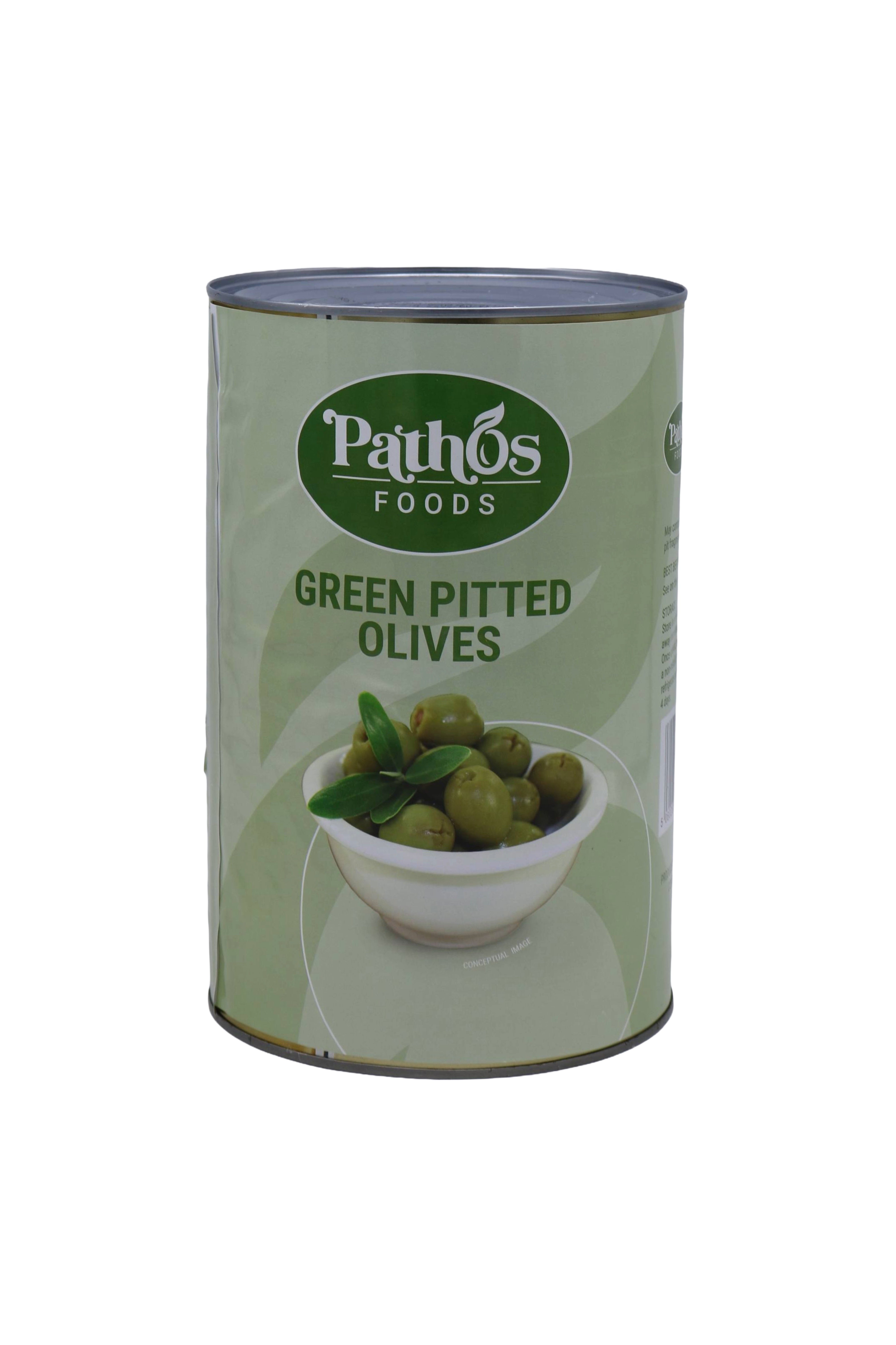 Pathos Tin Olives (Green/Whole-Pitted) 4.1kg