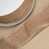 Hessian Wired Ribbon Natural - 40mm x 10m