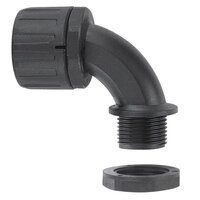 Conduit Gland 34mm M32 90&deg; Black Nylon