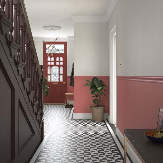 Heritage Coral Pink Velvet Matt Hallway