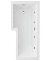 L SHAPE 1700X850MM LH SINGLE ENDED 8 JET WHIRLPOOL BATH & PANEL