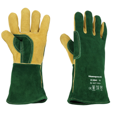 Green Welder Gauntlet Kevlar-Stitched