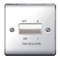 NEXUS POLISHED CHROME FAN ISOLATOR 3 POLE 10A