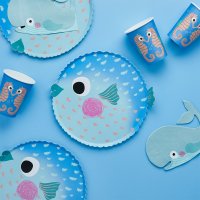 Puffer Fish Paper Plates - Pack of 8