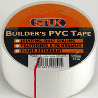 STUK 50 MM X 33 MTR WHITE BUILDERS PVC TAPE