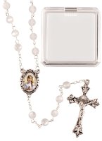 Communion Acrylic Rosary/White (C62815)