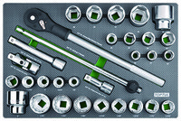 31PCS - 3/4" DR. Flank Socket Set (METRIC & S