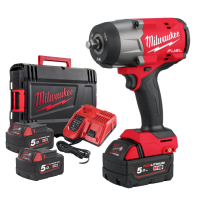 Milwaukee M18™ FUEL™ ONE-KEY Brushless 1/2" Impact Wrench with Friction Ring Kit with 2 x 5.0Ah Batt