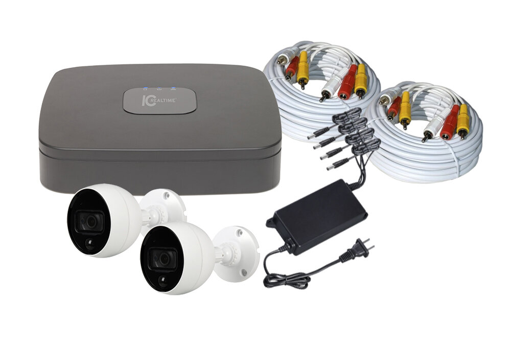 C2 Max 4Channel Kit - 1TB HDD and 2 x 4MP 2.8mm IR/PIR White Bullet Cameras