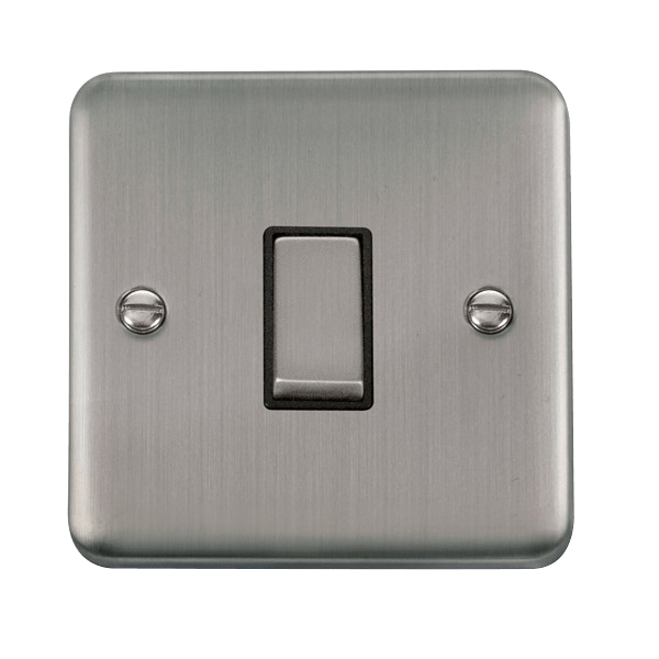 Click Deco Plus 1G Intermediate Switch Stainless Steel Black Insert DPSS425BK