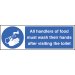 Handlers of food must wash hands after toilet
