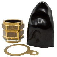 Wiska M90L Brass Cable Gland Kit With Brass Locknut And Black Shroud OD 77.0 - 88.0mm (Pack Of 1) CW