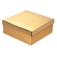 Gold Silk Square Box With Lid - 300 x 300 x 120