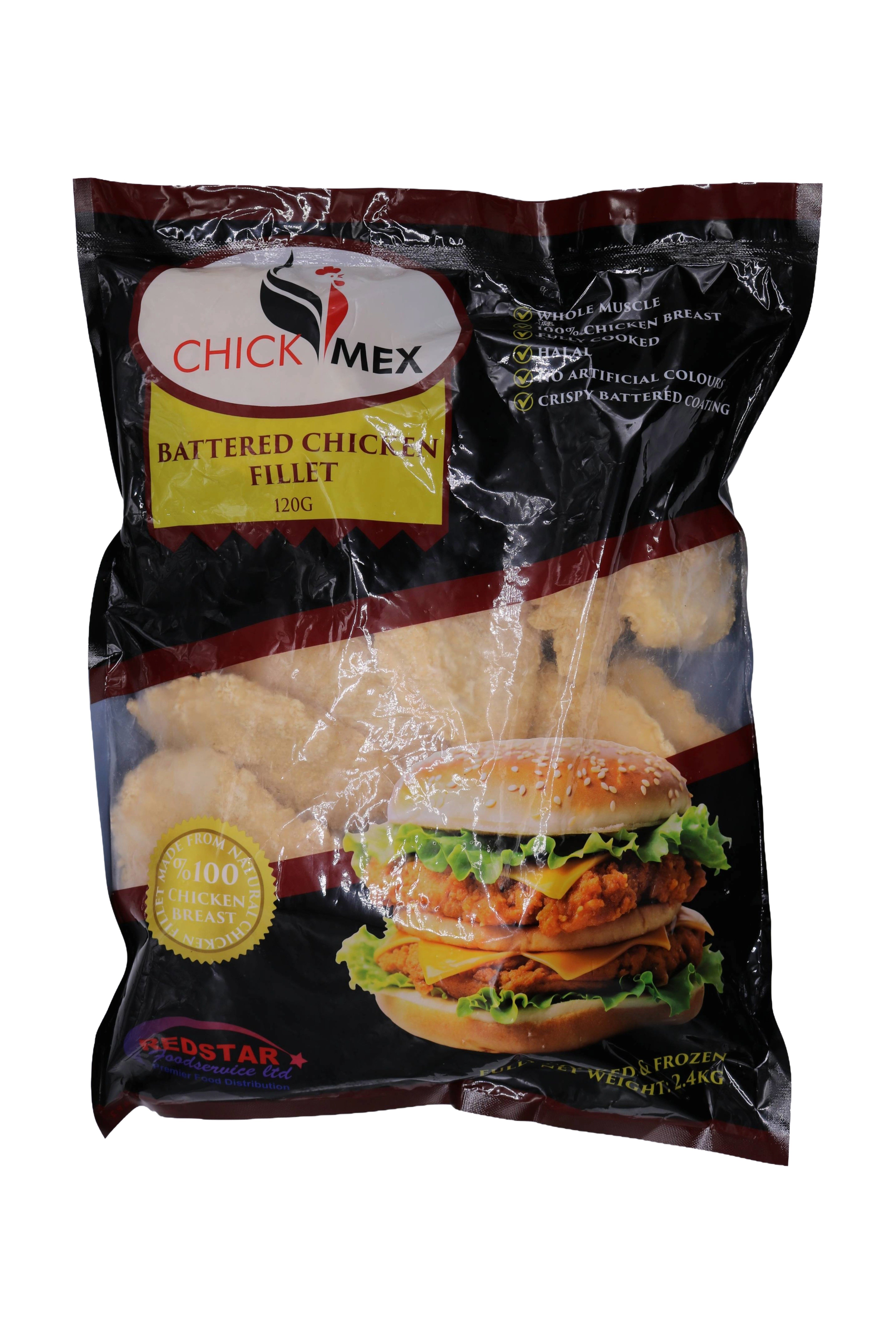 Battered Chicken Fillets Halal CHICK MEX  20x120gr 