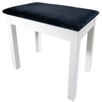 Steinhoven Prelude Piano Stool with Book Storage -Satin White Legs