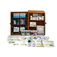 PM433-Platinum First Aid Kit 172 Piece Large - Orange Metal Cabinet Wall Mount.