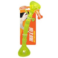 Nerf Dog TPR Treat Tug Bone 11in Green 1x2