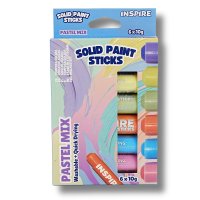 Solid Paint Sticks - Pastel Mix Colours (6 piece) 