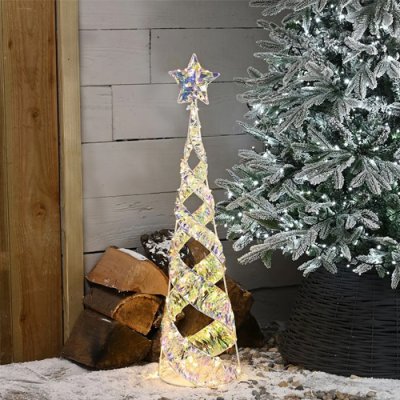 Festive Lit Star Shimmer Spiral Tree 80cm