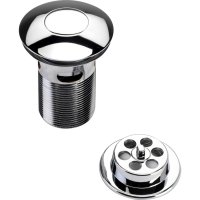 Bristan Round Push Button Bath Waste Slotted C W BATH05 C