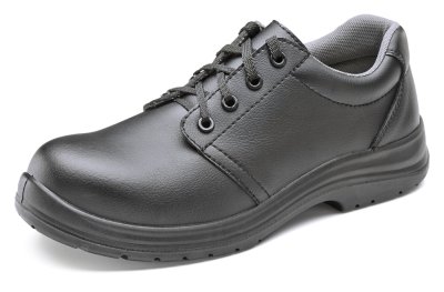 BLACK MICROFIBRE TIE SAFETY SHOE