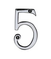 C1560-5-PC - Heritage Brass Numeral 5 Face Fix 76mm (3") Polished Chrome Finish