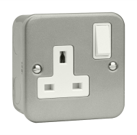 Click 1G Switched Socket Metal Clad CL1035