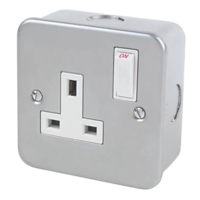 metal clad socket 13a switched 