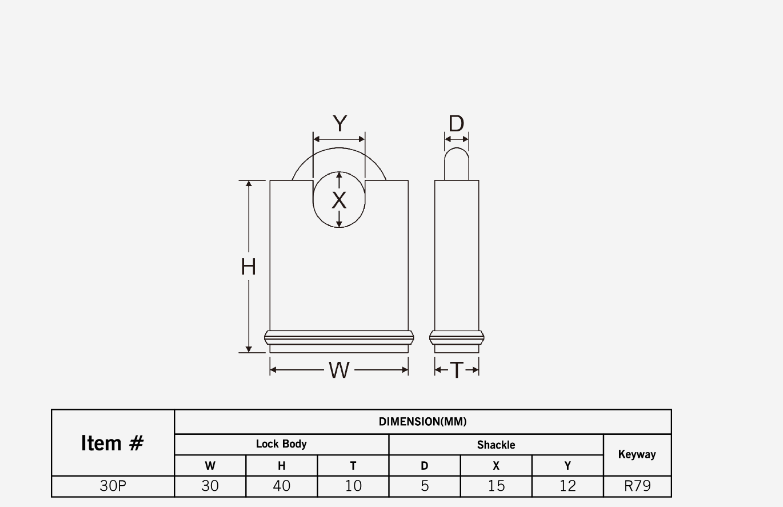 Federal Padlock 30mm shrouded Shackle Brass
