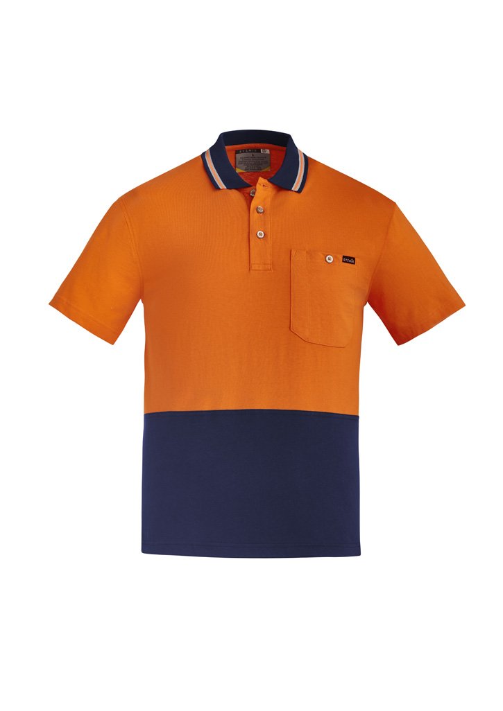 ZH435, Mens Hi Vis Cotton Short Sleeve Polo