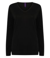 HENBURY LADIES LIGHTWEIGHT V NECK JUMPER