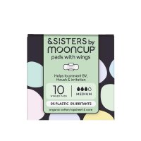 Mooncup 100% Organic Cotton Pads With Wings Day/Medium 10's
