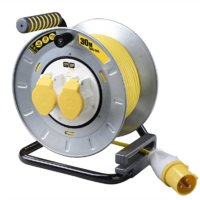 EXTENSION LEAD 110V SITE POWER 2 SOCKET CABLE REEL 30 METRE