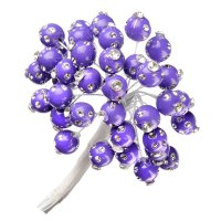 Pearls With Diamante On Stem Purple - Dia 10mm