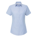 Megan Oxford Blouse, Short Sleeved, Light Blue