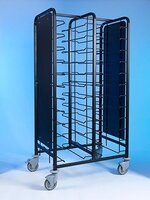 Tray Clearing Trolley Epox Coated 2x12 with Side Panels