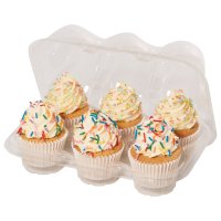 CPCU06 - Pack of 3 Plastic Cupcake Containers (6 cavities) 