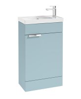 STOCKHOLM 50CM FLOOR STANDING CLOAKROOM MORNING SKY BLUE MATT VANITY UNIT - BRUSHED CHROME HANDLES