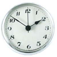 Small Arabic Round Clock
White Faced
Chrome Bezel