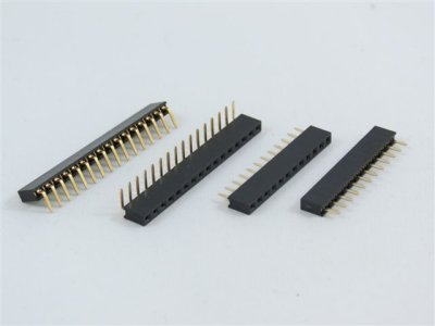 40 position PCB Socket 2.54mm Pitch Through Hole Single Row Right Angle 5mm high