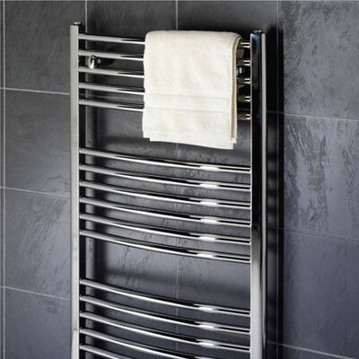 Chrome towel Radiator 800mm x 600mm curved
