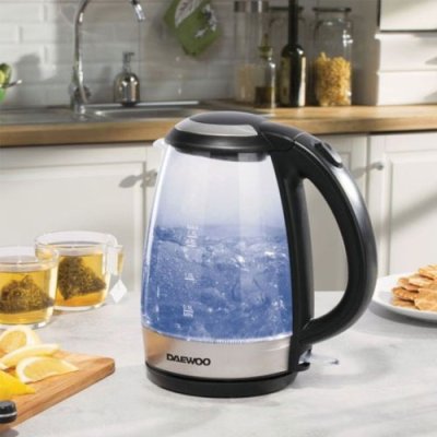 Daewoo Glass 2200W Kettle with LED - 1.7L