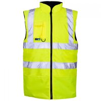 Supertouch Hi-Visibility Reversible Fleece Lined Bodywarmer, Yellow
